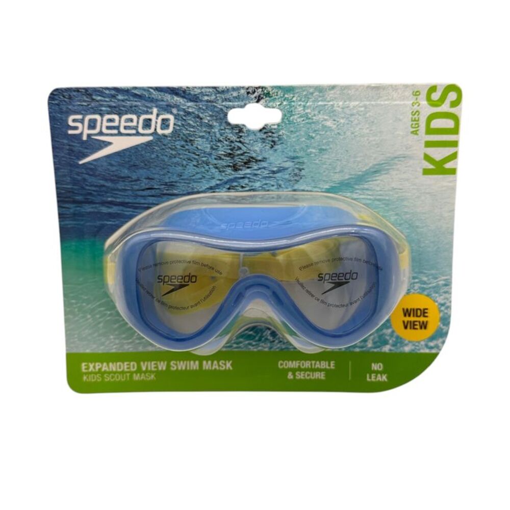 Speedo Kids Scout Mask Expanded View Swim Goggles in Tranquil Blue for Ages 3-6